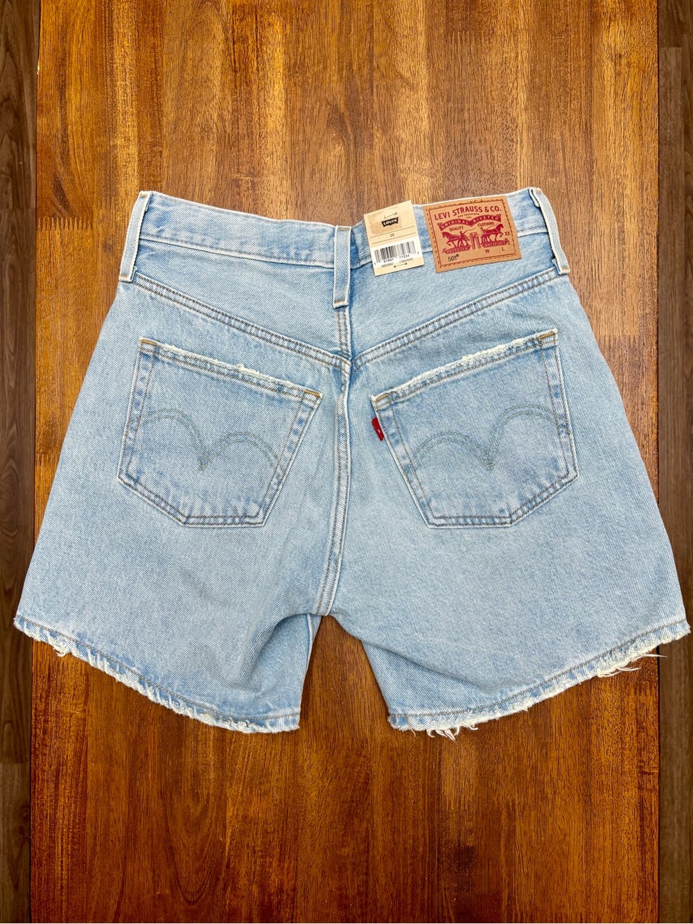 Levi's Light Blue Denim Shorts - Picture 3 of 4